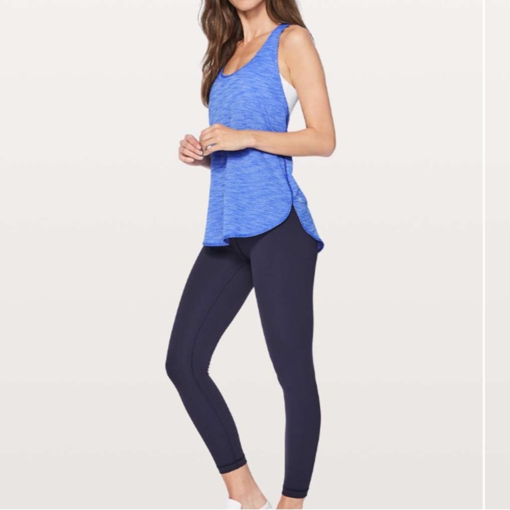 Lululemon workout tank, 105 F Singlet Heathered Blazer Blue, size 4
